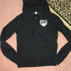 VS PINK black zip up